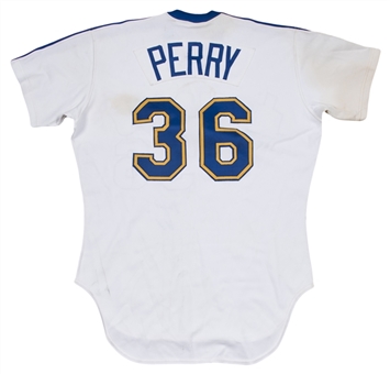 1982 Gaylord Perry Game Used and Signed Seattle Mariners Home Jersey - 300th Win Season! (Perry LOA)